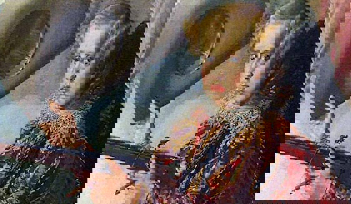 Gavno slott målning av barn med gevär.