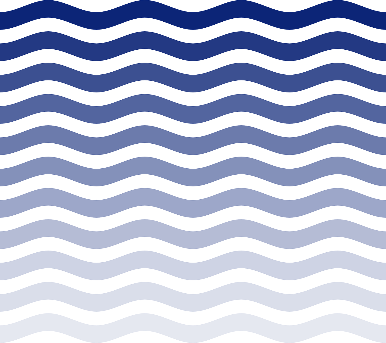 Blått vågmönster på svart bakgrund, Waves-serie, modern och stilren design.