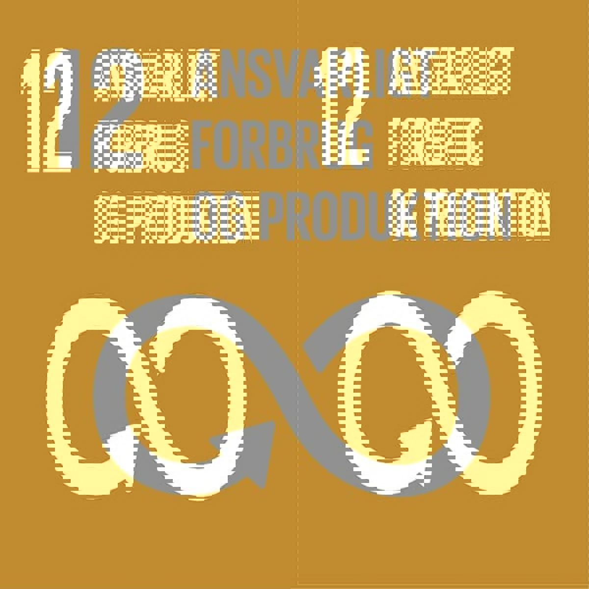 Ikon for det tolvte verdensmål er illustreret med et uendelighedstegn.