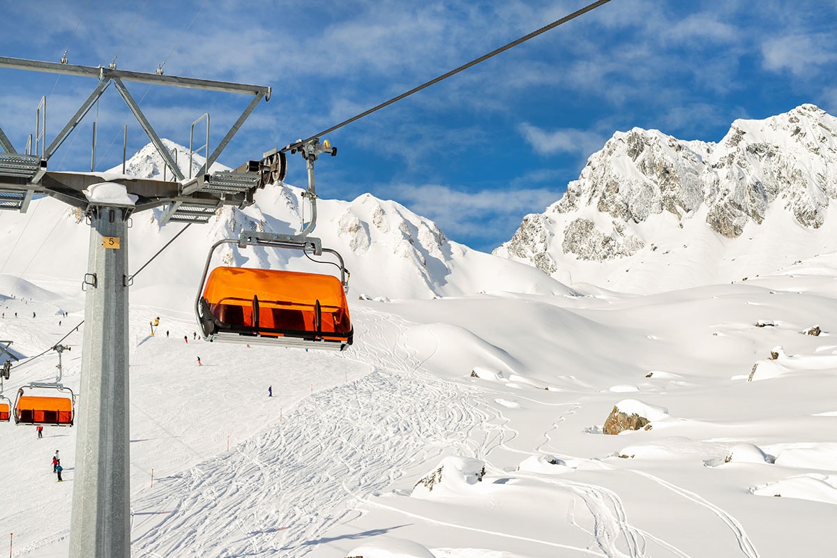 Sfw 1200X800 Ski Lift Ropeway On Hilghland Alpine Mountain Winter