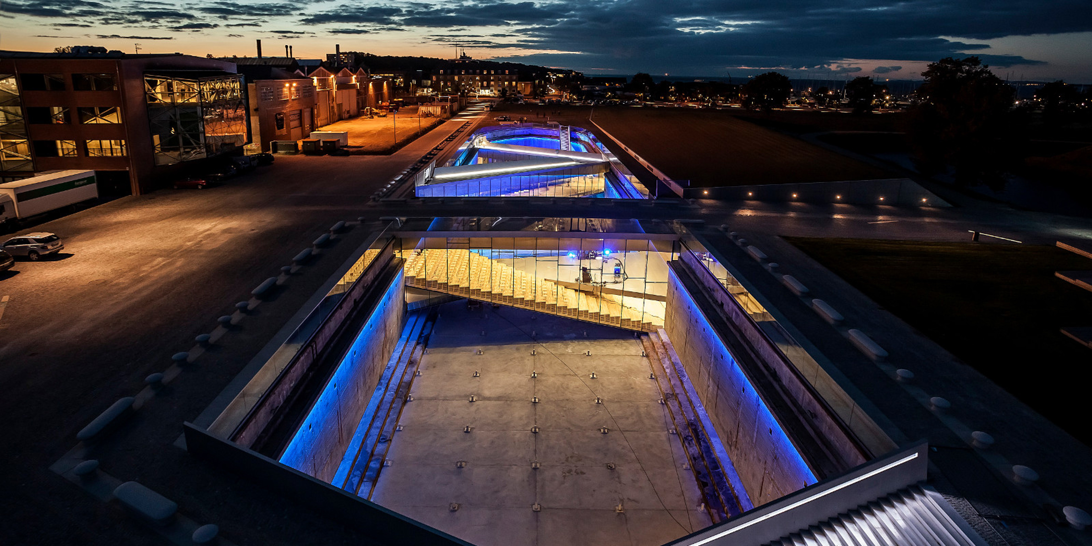 Ms Museet for Søfart set fra oven med spændende arkitektur i moderne design.