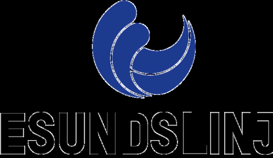 Oeresundslinjen logo in blue and white, featuring stylized waves above the name in bold black font.
