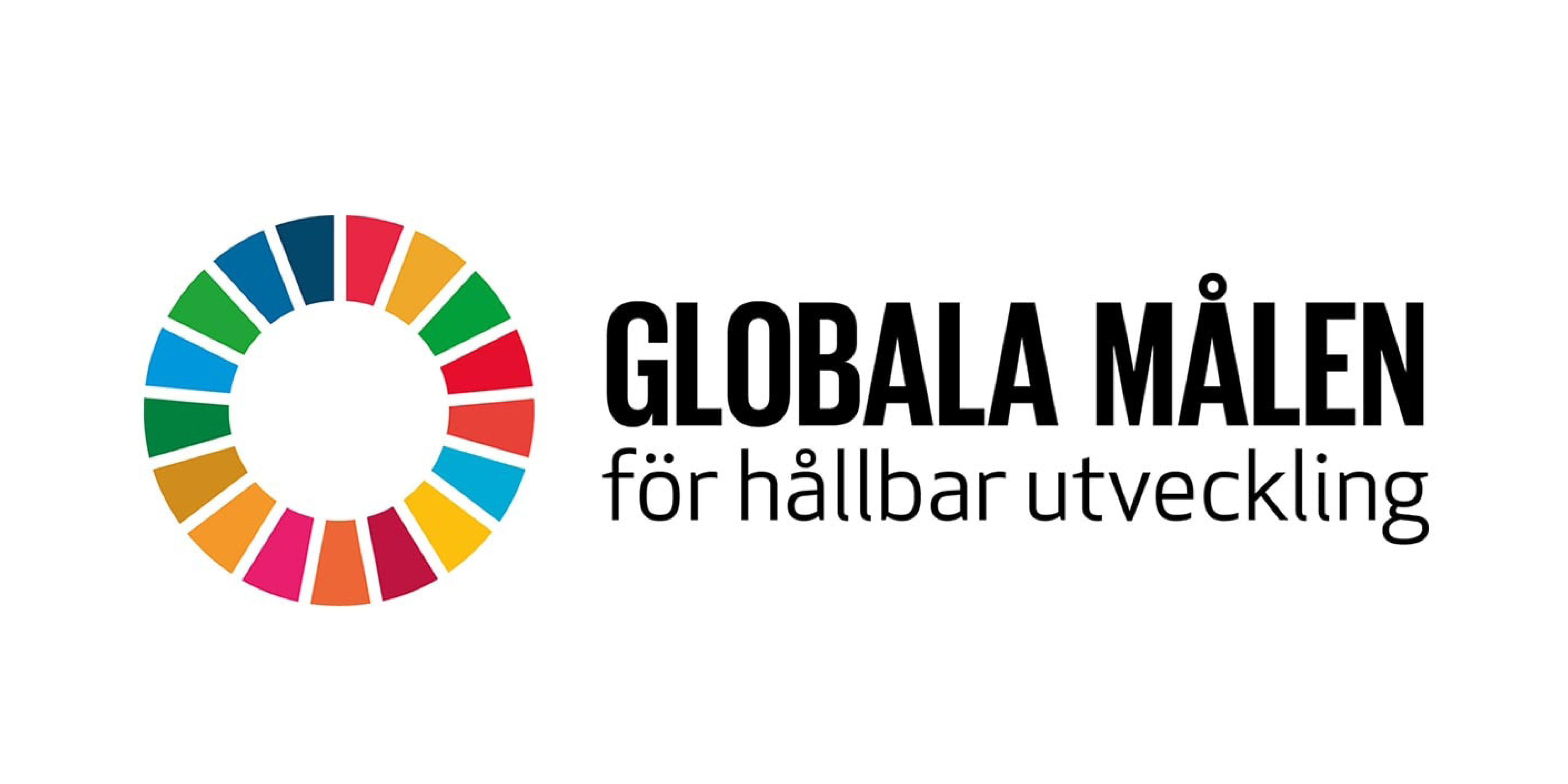 Logotyp för Globala målen för hållbar utveckling med flerfärgad cirkel.