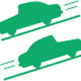 Green Molslinjen Ikoner Nyhavn artwork depicting stylized cars on a gradient sloped path.